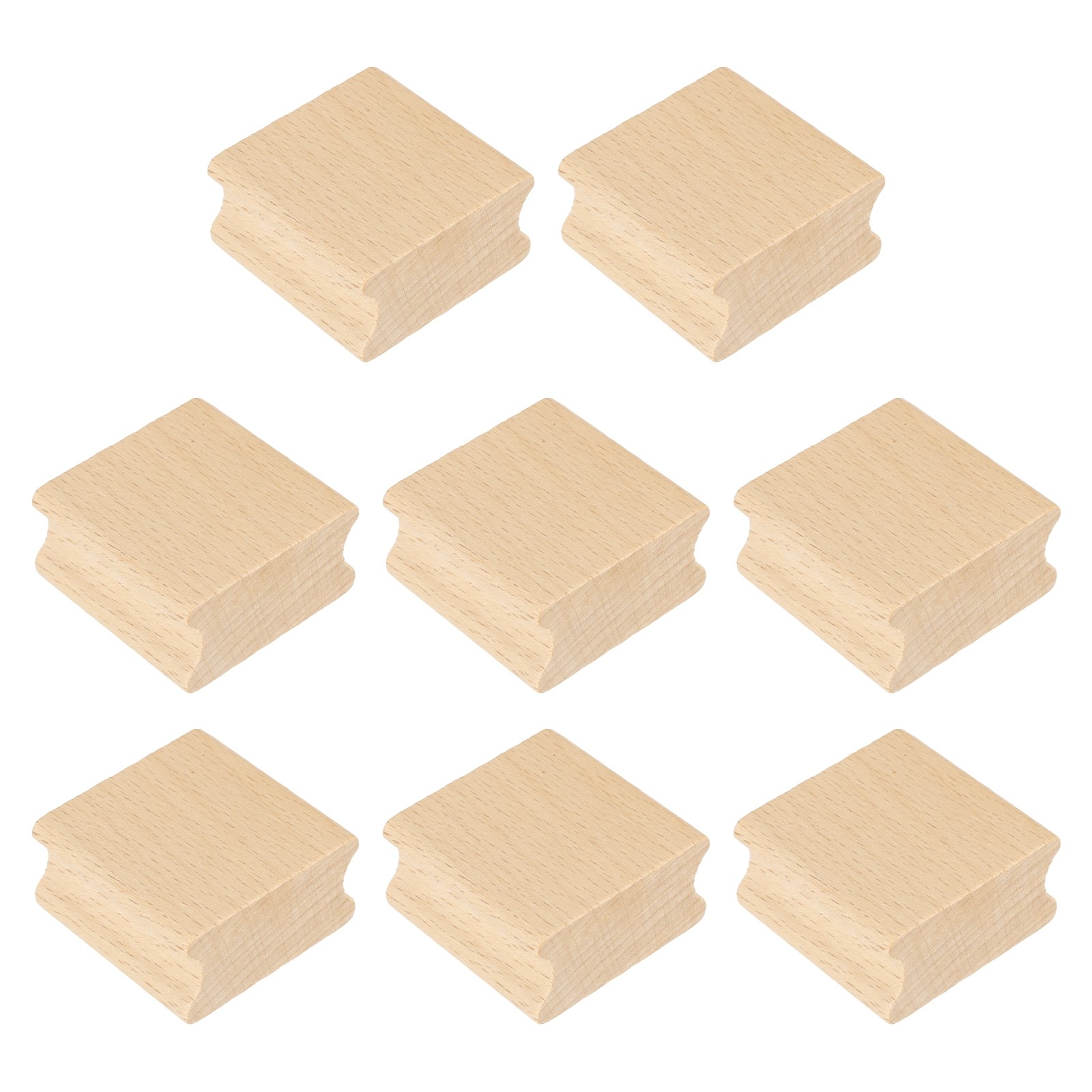 40x40mm Wooden Stamp Block, 8 Pcs Blank Rubber Stamp Mounts, Wood Color