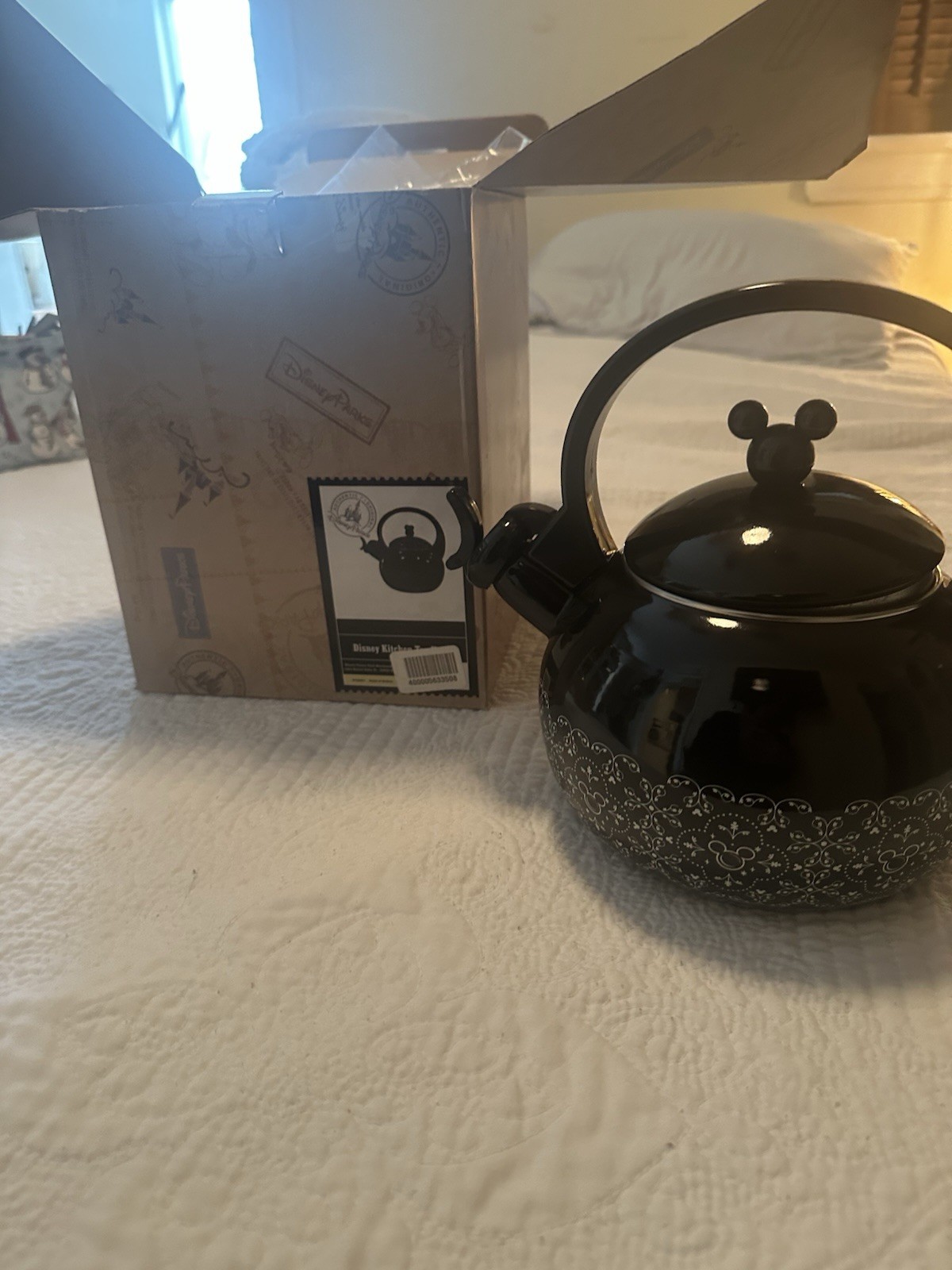 Disney Parks Kitchen Tea Pot. Still In Box. Black And White