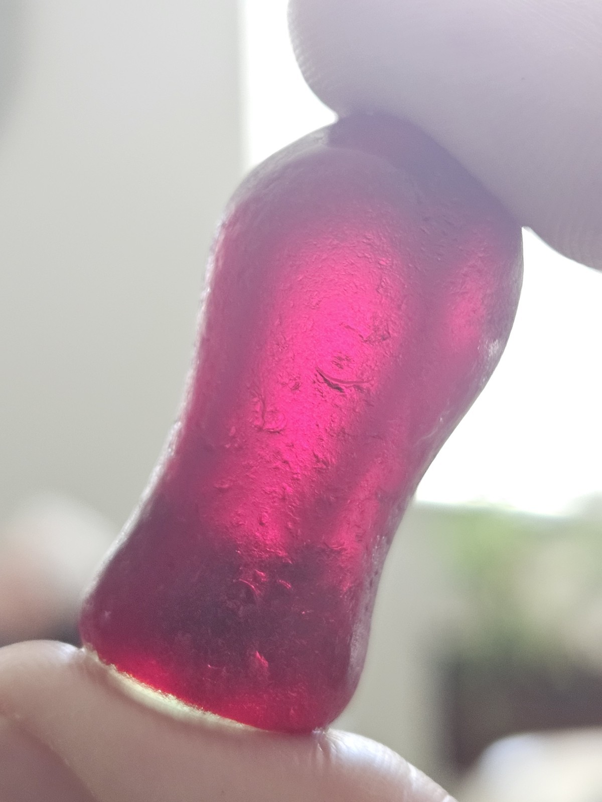 SEA GLASS!!! LARGE RARE STOPPER!!RED GORGEOUS SHAPED BOTTLE STOPPER❤️❣️❤️