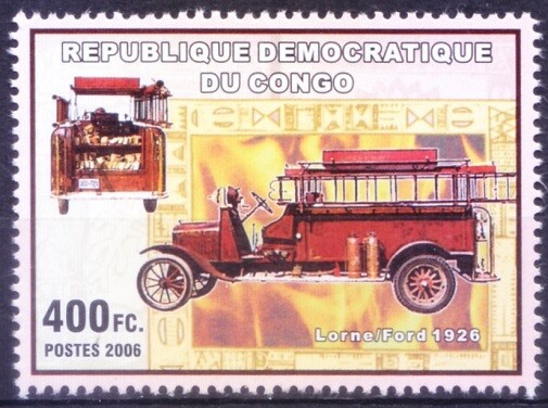 Congo 2006 MNH, Red Cross, Fire Brigade, Lorne-Ford 1926, Special Transport  [Br