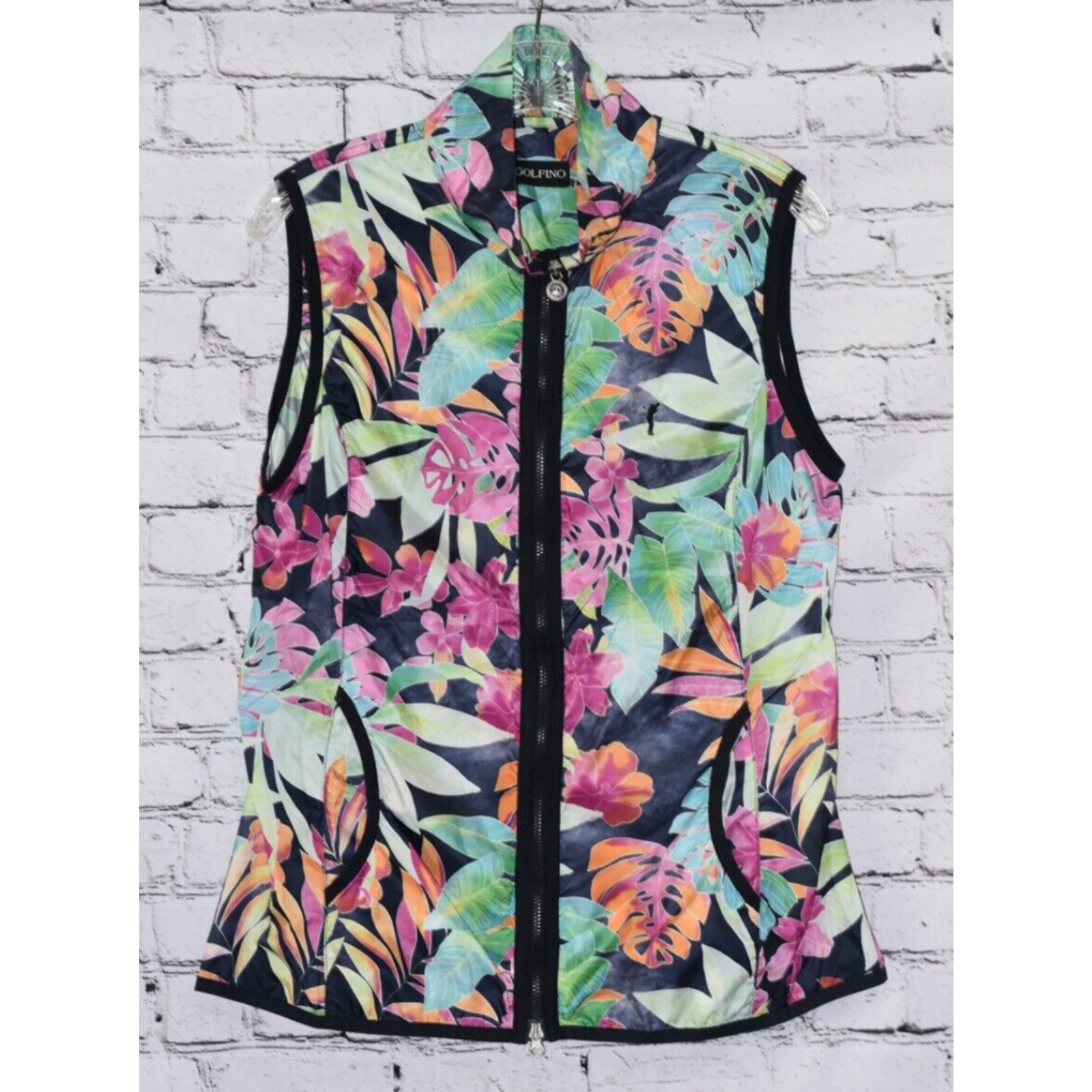 GOLFINO Women's Floral Moisturize Wicking Performance Golf Tennis Vest Size 10