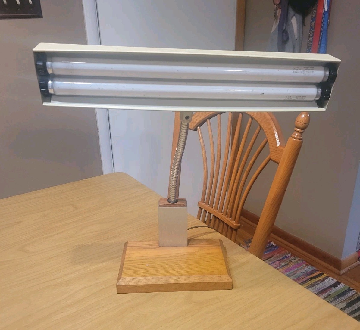 Vintage Flexo Desk Lamp by Art Specialty Company Chicago Articulating - Brown