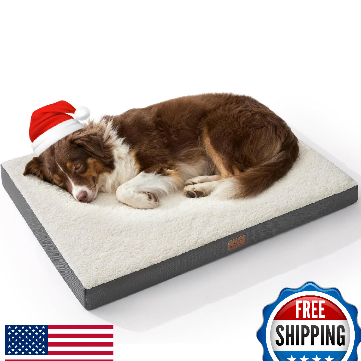 Bedsure Large Dog Bed - Comfy Flat Pet Beds with Removable Washable Cover