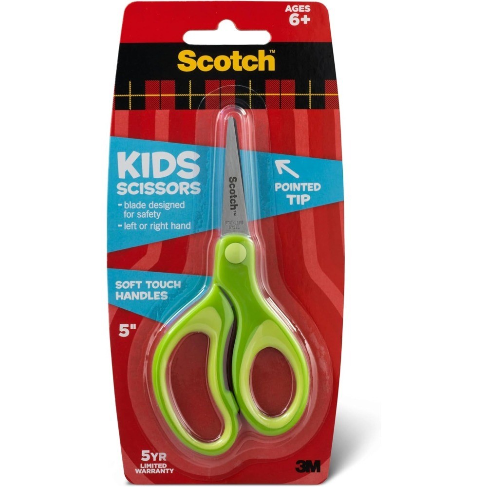  Kids Pointed Tip Scissors with Soft Touch, 5 Inches (1442P) (Colors may vary)