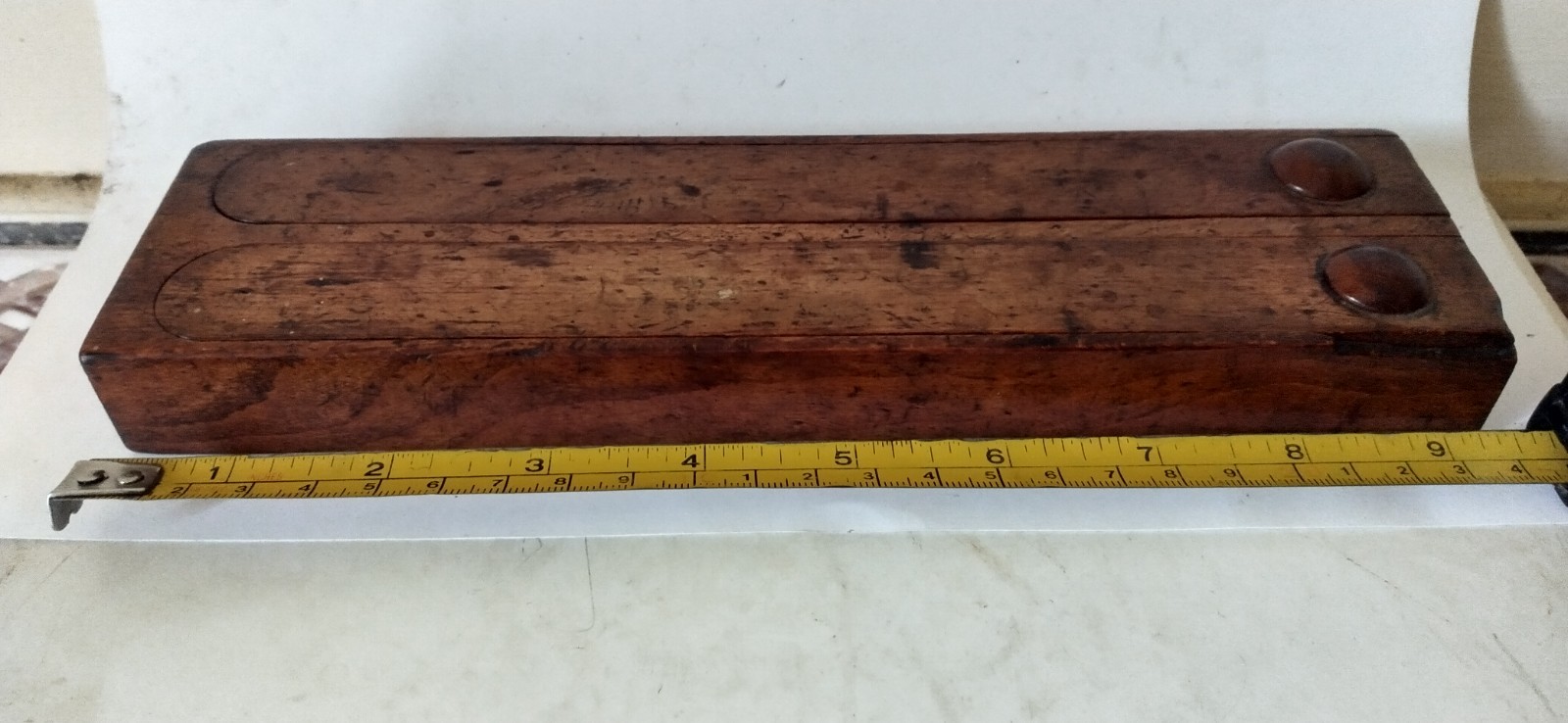 watchmakers wooden toolbox, sliding lids, 3 compartments