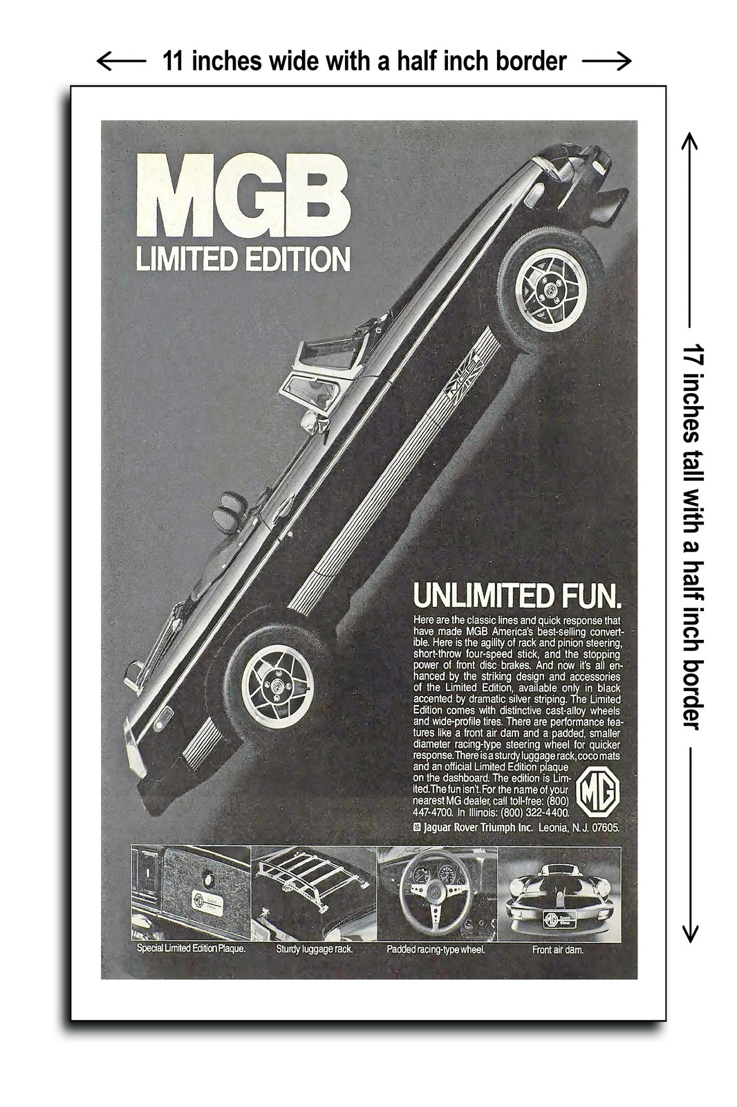 1979 MG MGB Limited Edition - 11x17 Poster