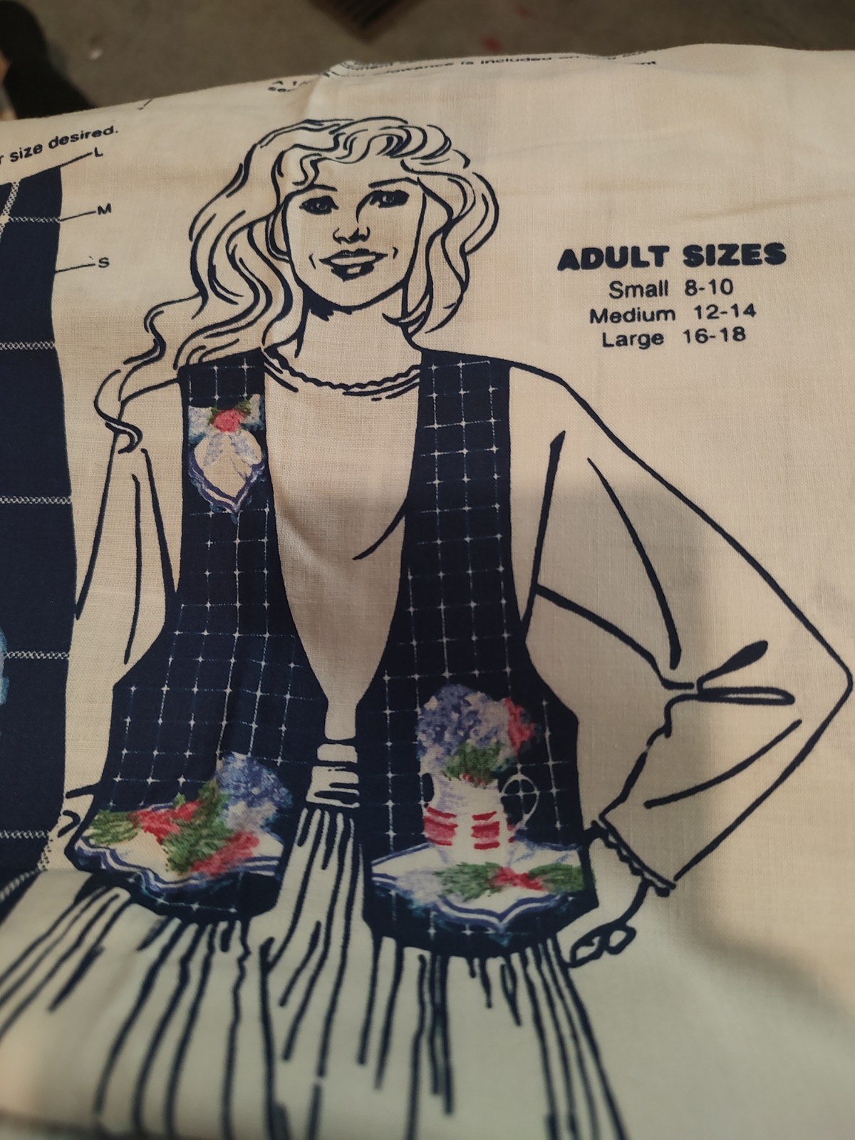 Fabric Daisy Kingdom blue pink vest kit hats and flowers