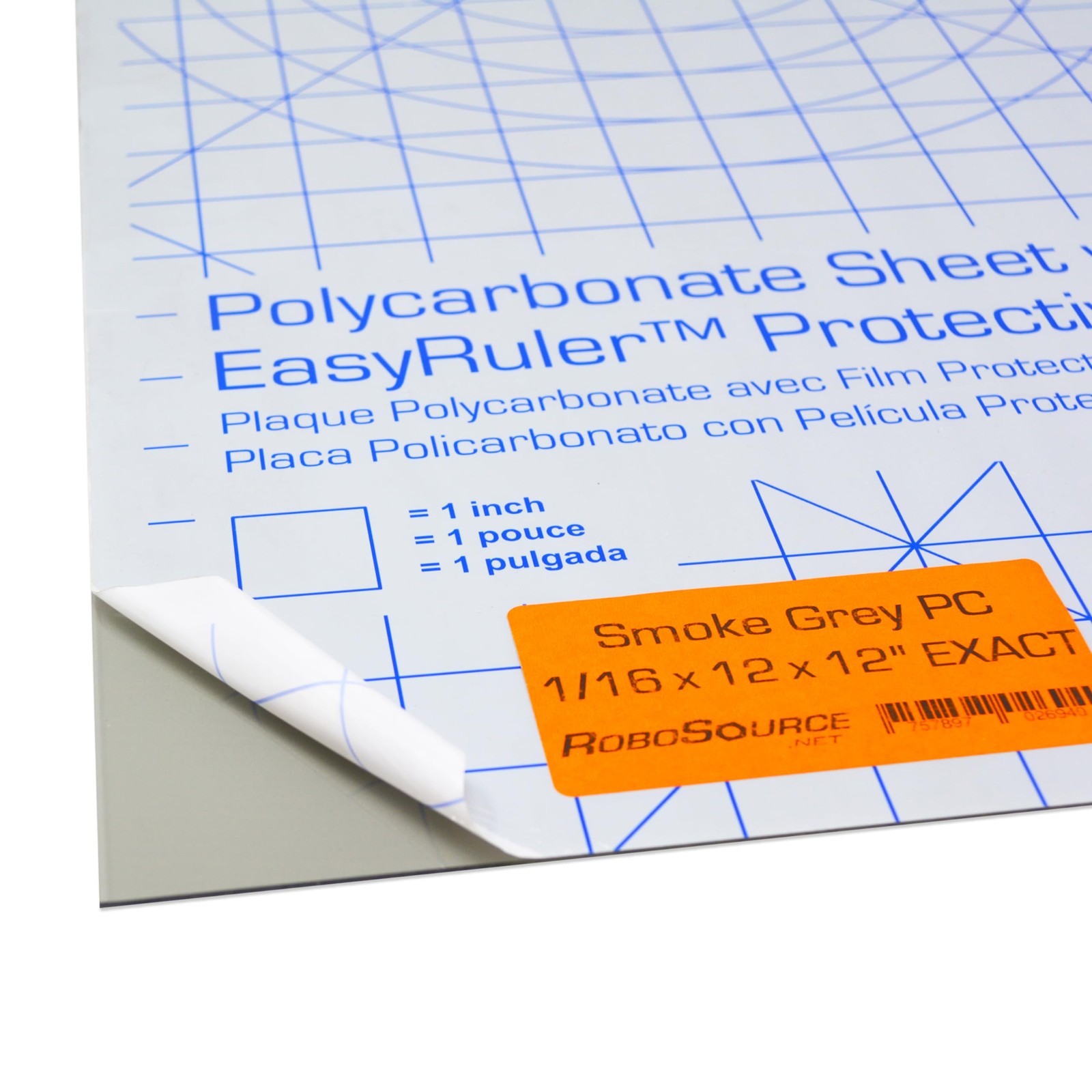 Smoke Grey Polycarbonate Plastic Sheet 12" X X 0.0625" Transparent 