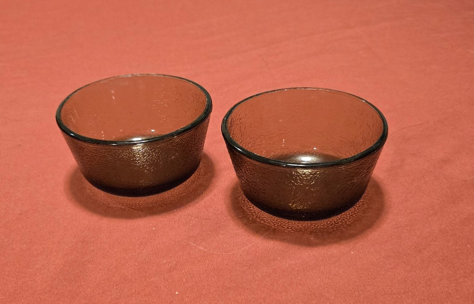 Vintage Arcoroc Sierra Amber Colored Glass Sauce Or Dessert Bowl Set Of 2...