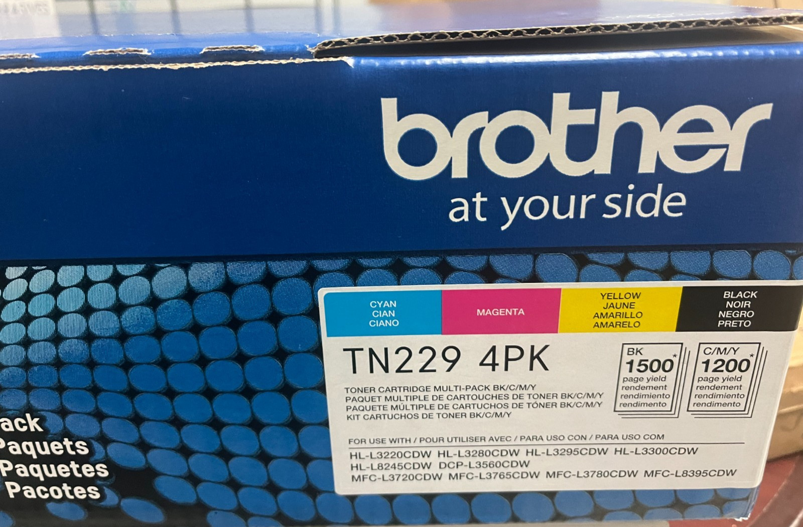 Brother Genuine TN229 4PK Black Cyan Magenta Yellow Toner Sealed Cartridges