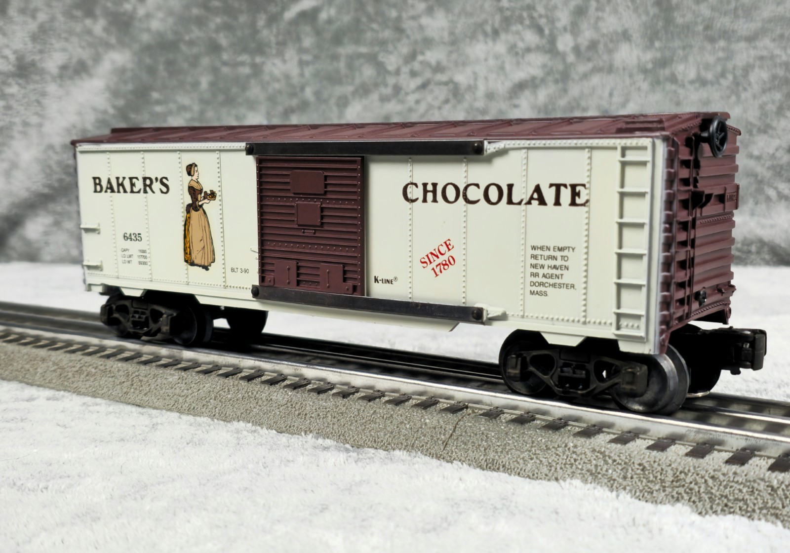 K-Line K-6435 Baker's Chocolate 1992 Boxcar O Gauge NOS New