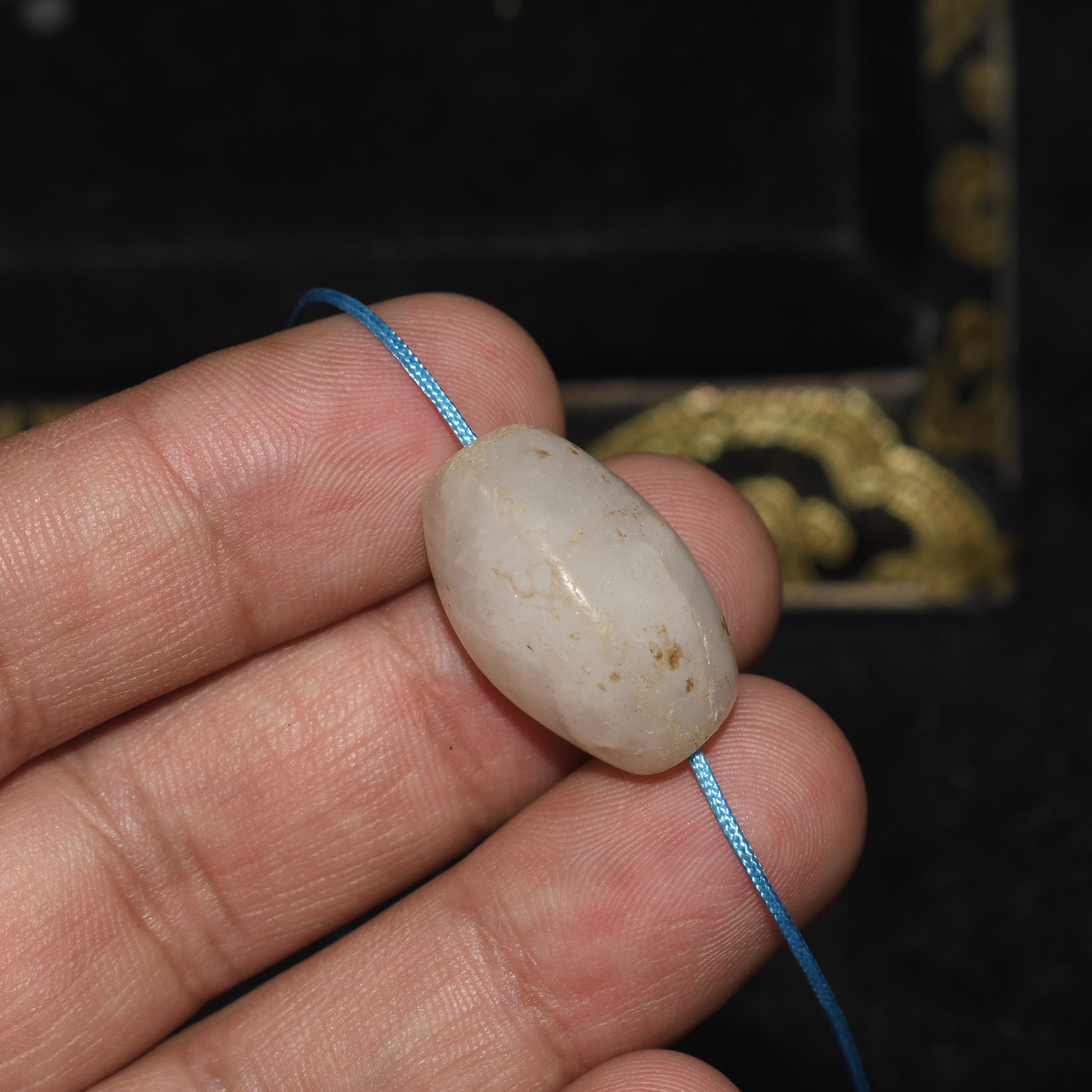 Authentic Ancient Tibetan Himalayan Banded Agate Stone Bead in good Condition