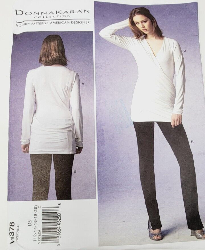 Vogue V1378 Misses Pants Top Sewing Pattern PLUS sz 12-20 Donna Karan