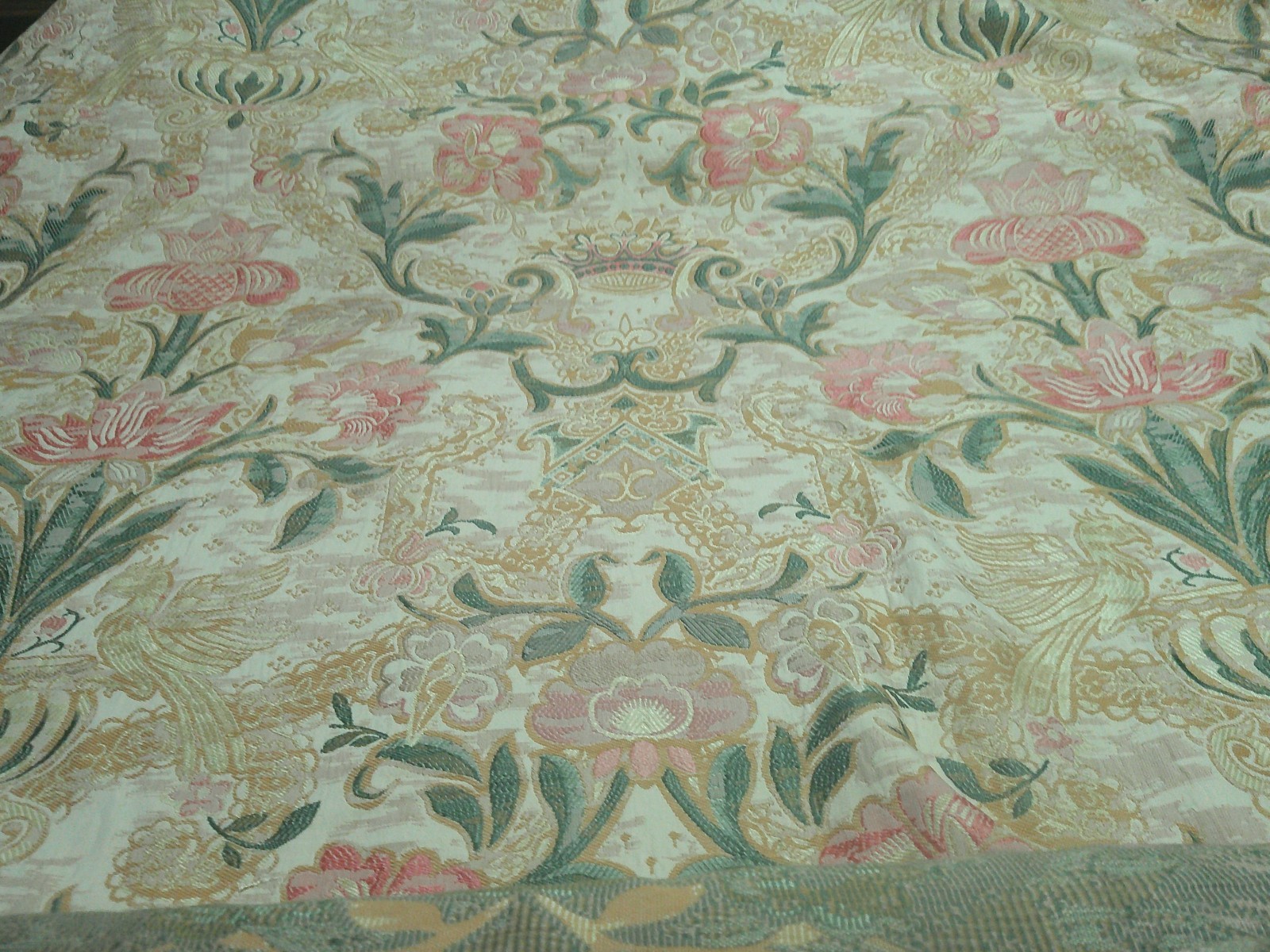 Vintage Large Scale Floral Tapestry 90's Super High End Venetian Griffins 5.5 Yd