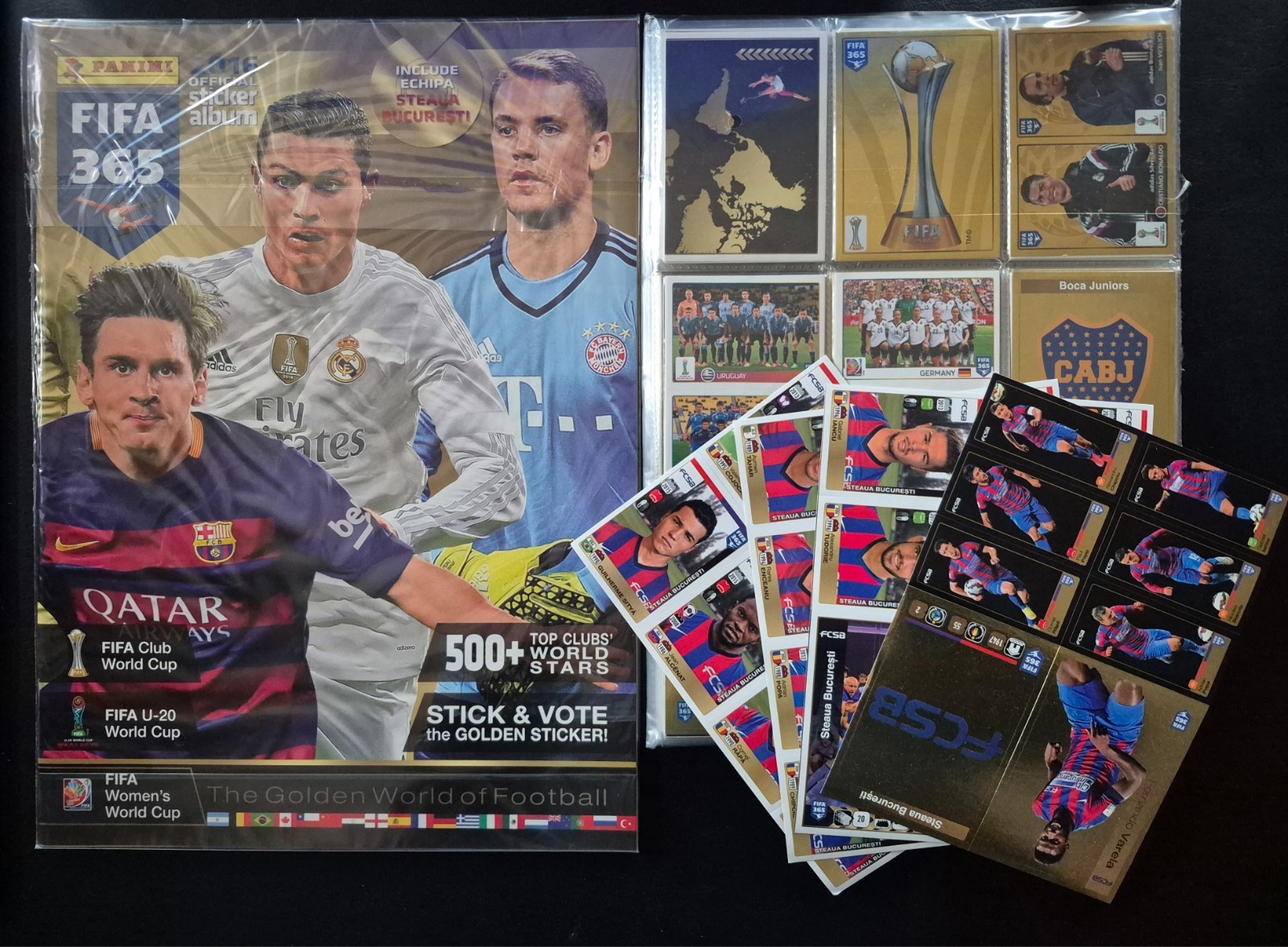 Panini FIFA 365 2016 Complete Sticker Set + Album + Extra Stickers FCSB
