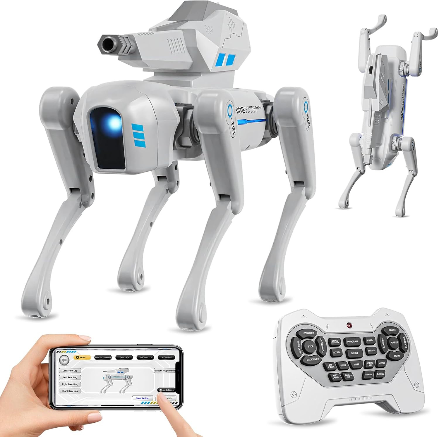 Smart Robot Dog Toy for Kids, Interactive STEM Robot Pet with Blaster, Voice & R