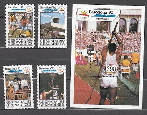 Grenada-Grenadines - Mail Yvert 1148/51+H.203 ** Mnh Barcelona Olympics