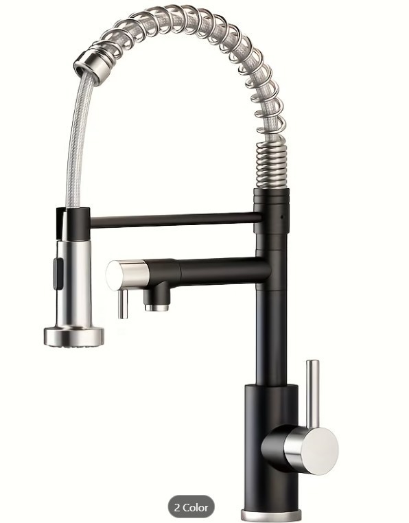 (KF-004) Matte black a Chrome Spring Kitchen Sink