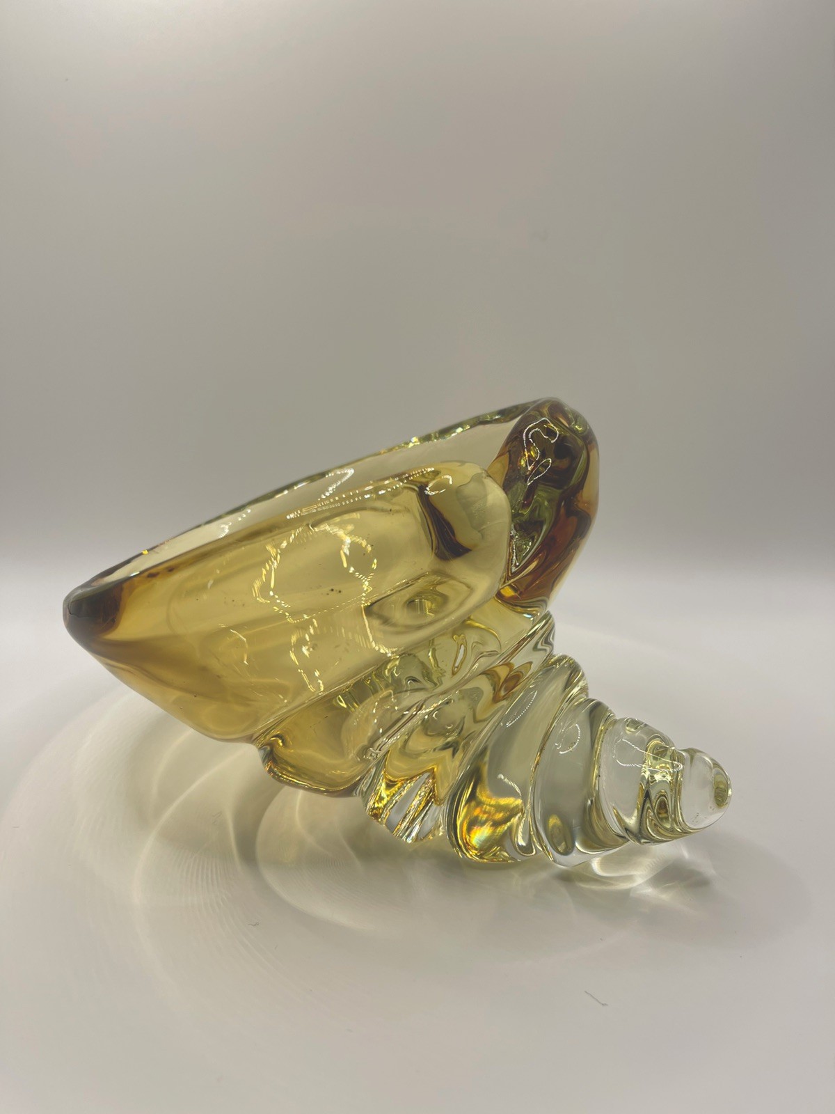 Vintage MidCentury Italian |  European Glass Conch Shell Ashtray