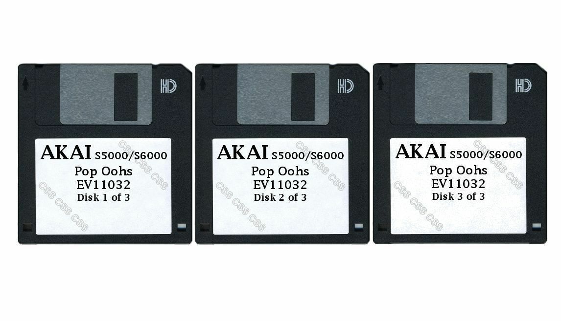 Akai S5000/S6000 Set of Three Floppy Disks Pop Oohs EV11032