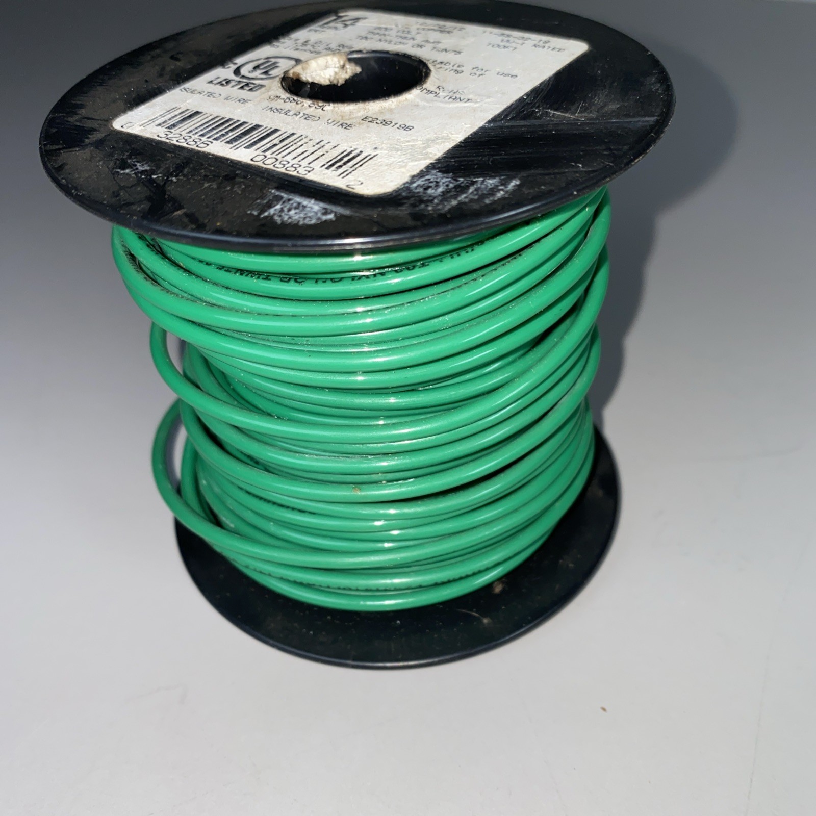 #14 AWG Gauge 600V THHN Solid Copper Wire Green - UL Listed apprx 100 feet