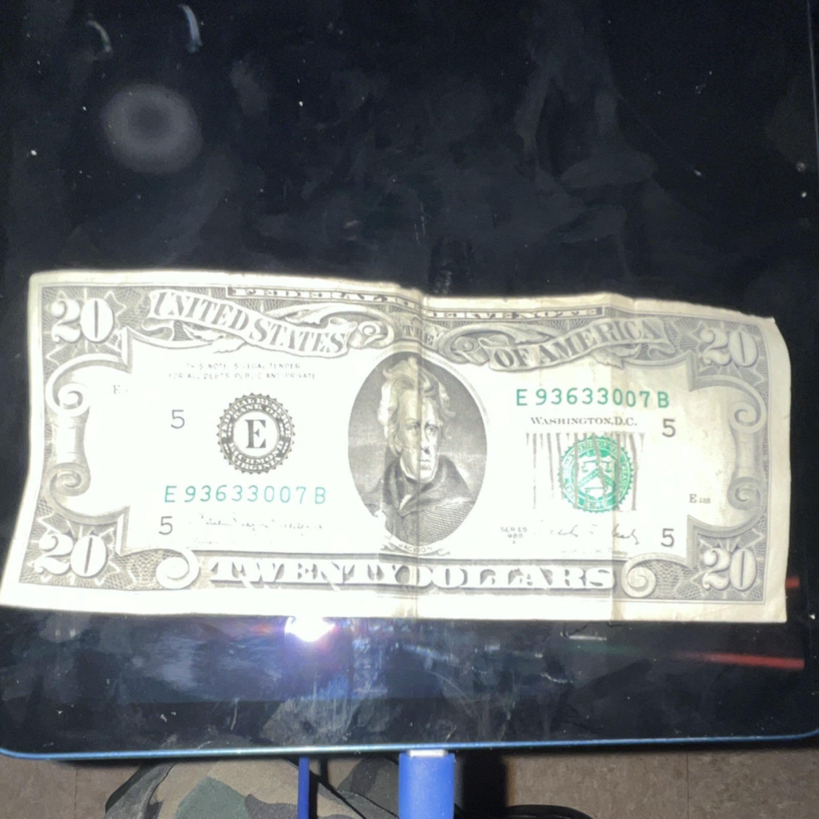 $20 US Federal Reserve Note E93633007B Circulated Banknote Uncertified Ungraded