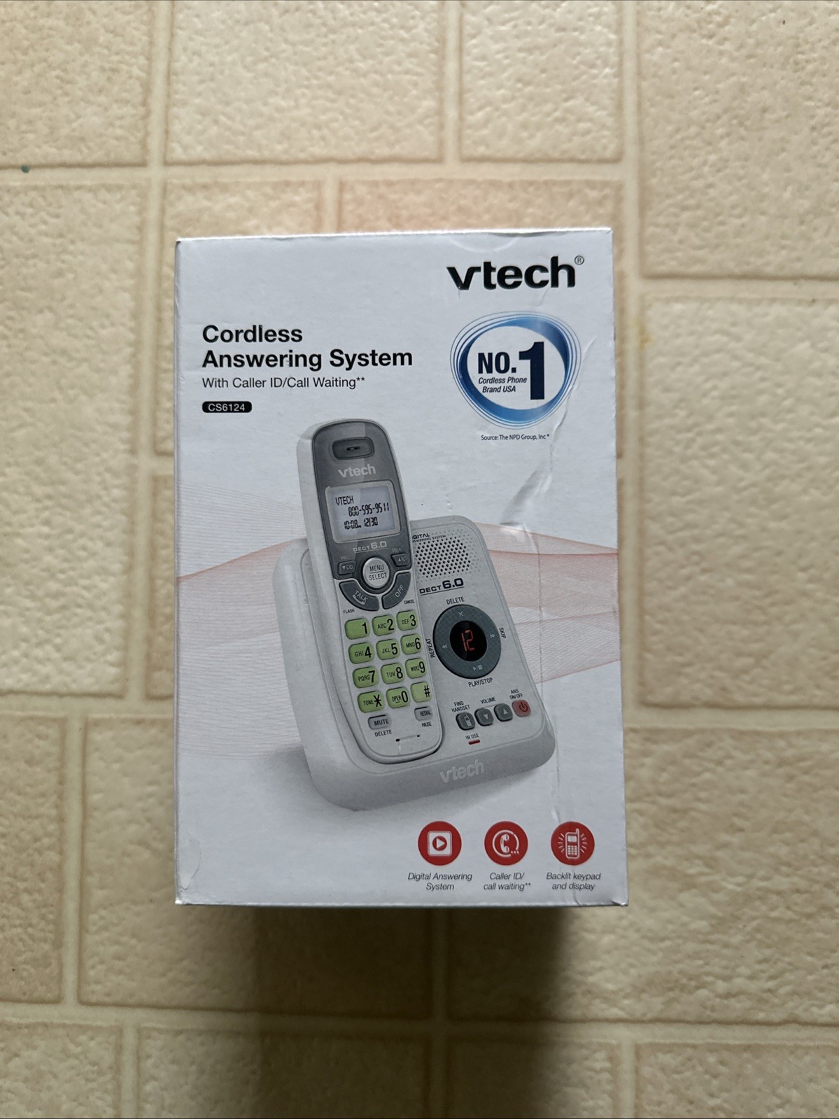 VTech CS6124 Single Line DECT 6.0 Cordless Phone with Answering System