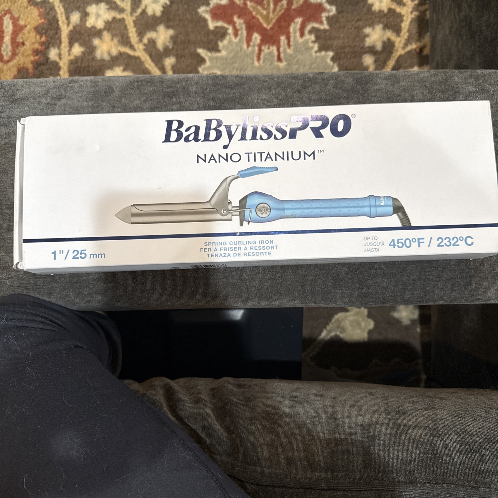 BaByliss Pro Nano Titanium Curling Iron 1”  NIB Blue Spring Salon Cosmetology