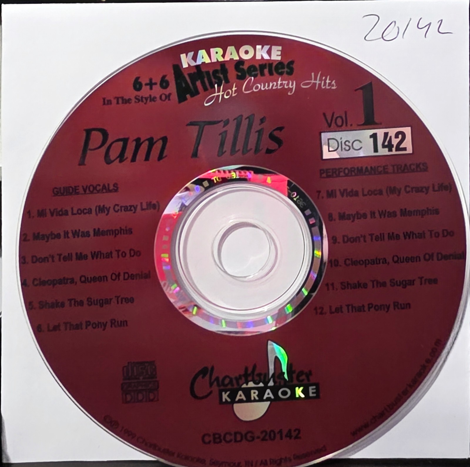 20142 PAM TILLIS    CHARTBUSTER  KARAOKE CDG  LOT LONG DRIVE