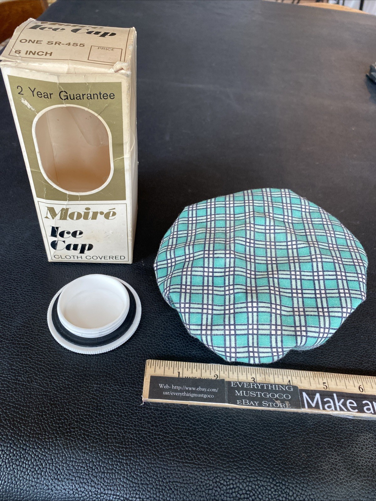 Vtg SEA FOAM GREEN MINT Cloth Covered Ice Cap SR-455 The Seamless Rubber USA 6”