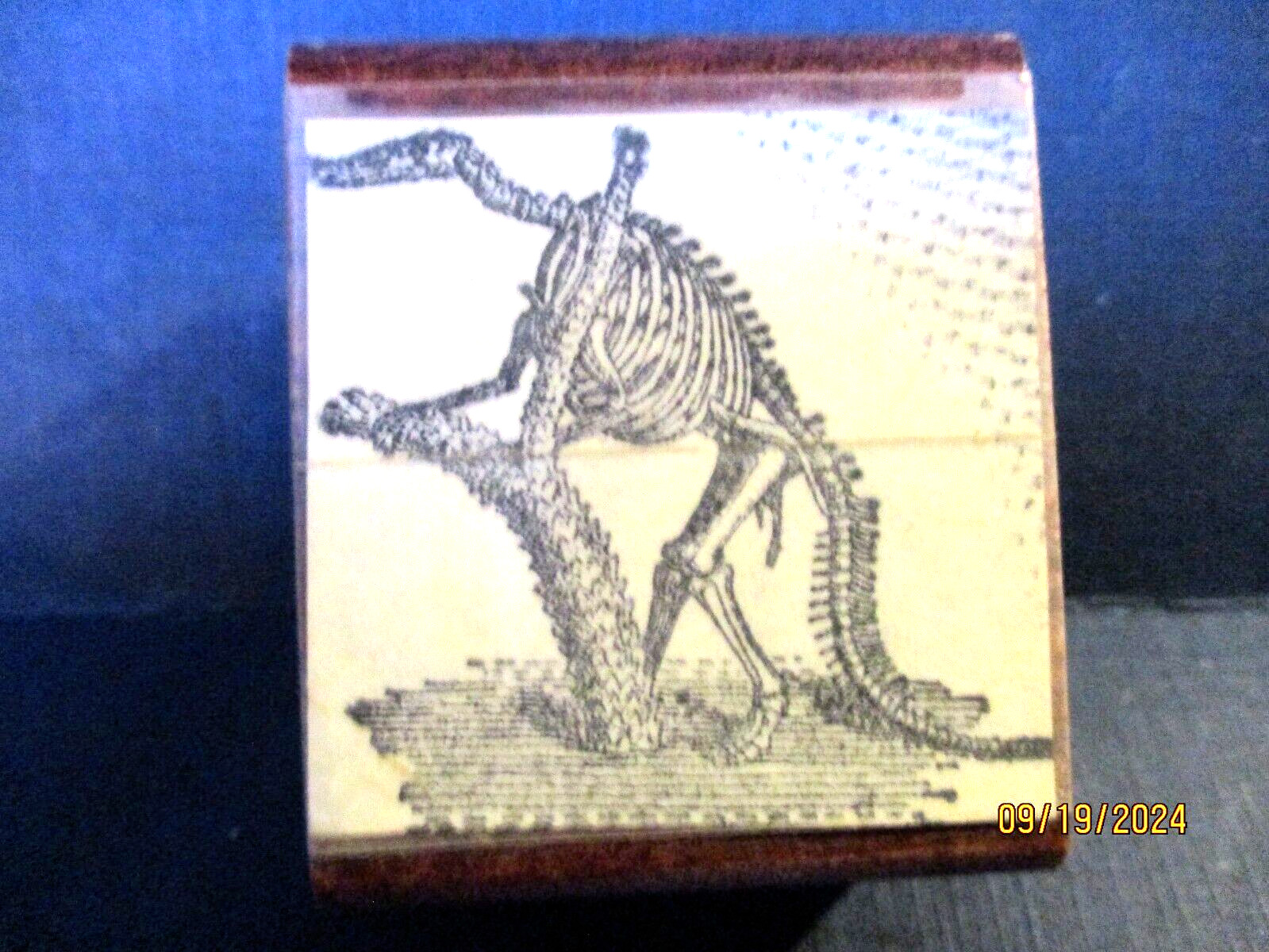 LEAVENWORTH JACKSON HYDROSAUR DINOSAUR RUBBER STAMP WOOD  MTD