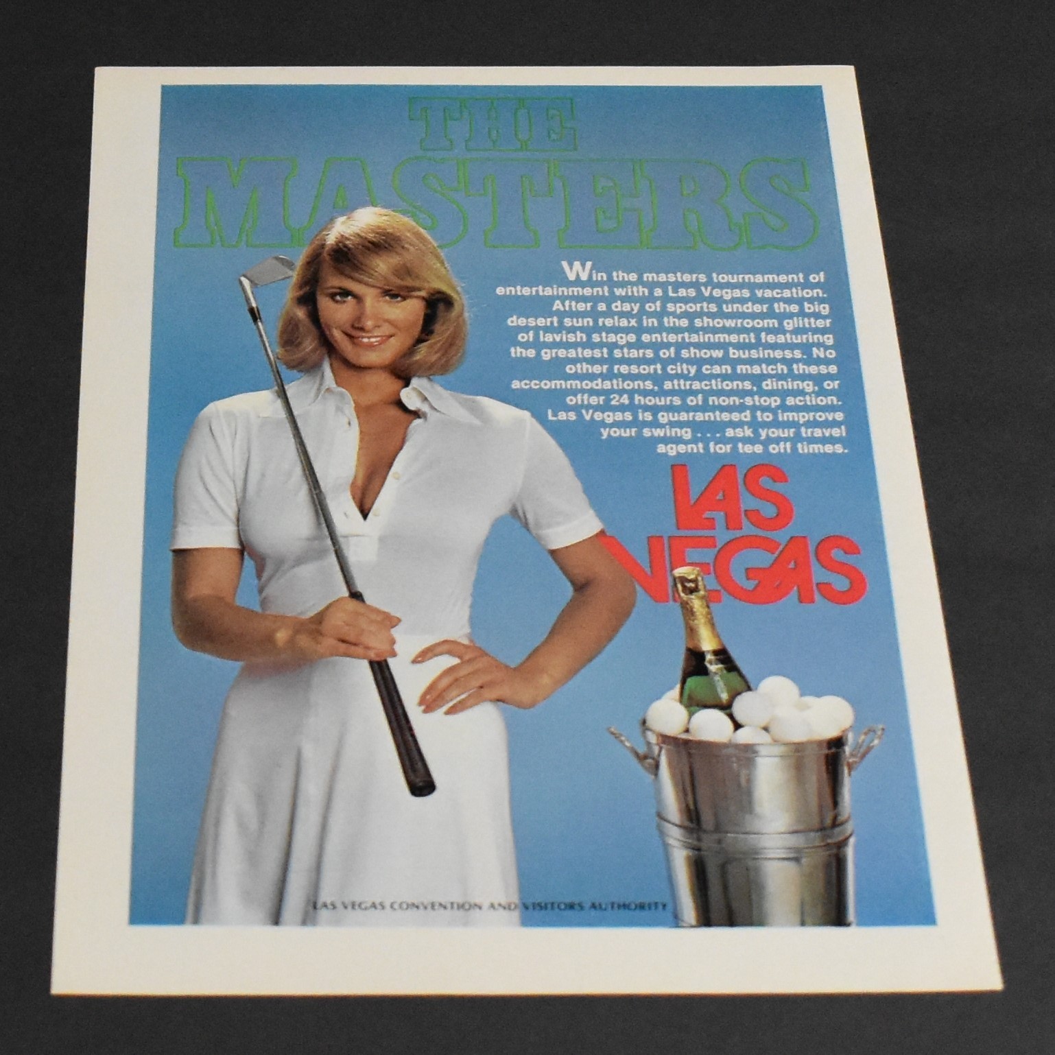 1978 Print Ad Sexy Fashion Lady Blonde Las Vegas Golf Feminine Beauty Art Style
