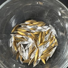 Vintage Swarovski Navettes Clear Crystal 13x3mm 98 gold foiled