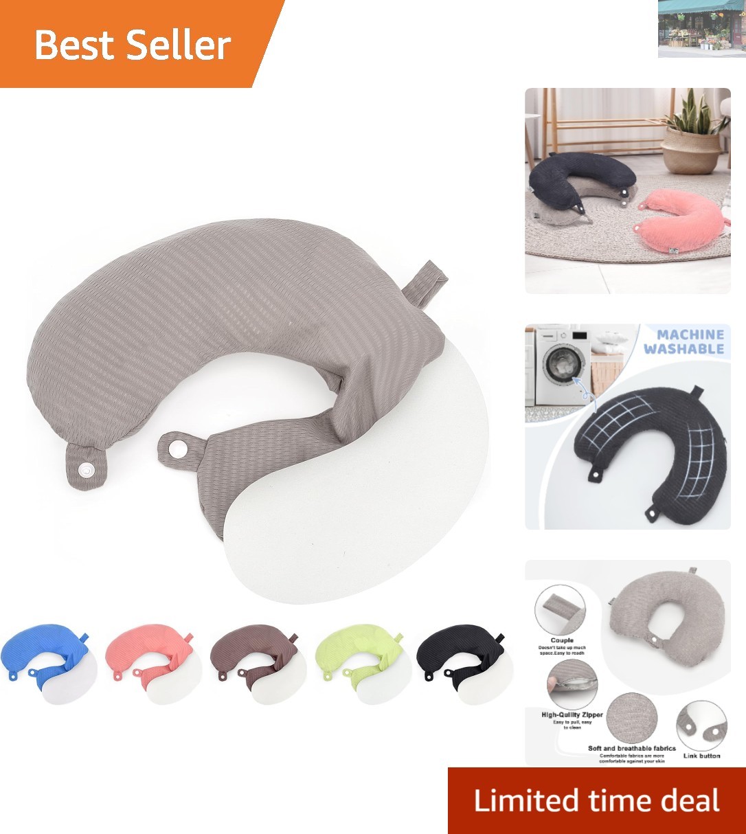 Versatile & Soft Replacement Cover for U-Shaped Neck Pillows - Travel Essentials