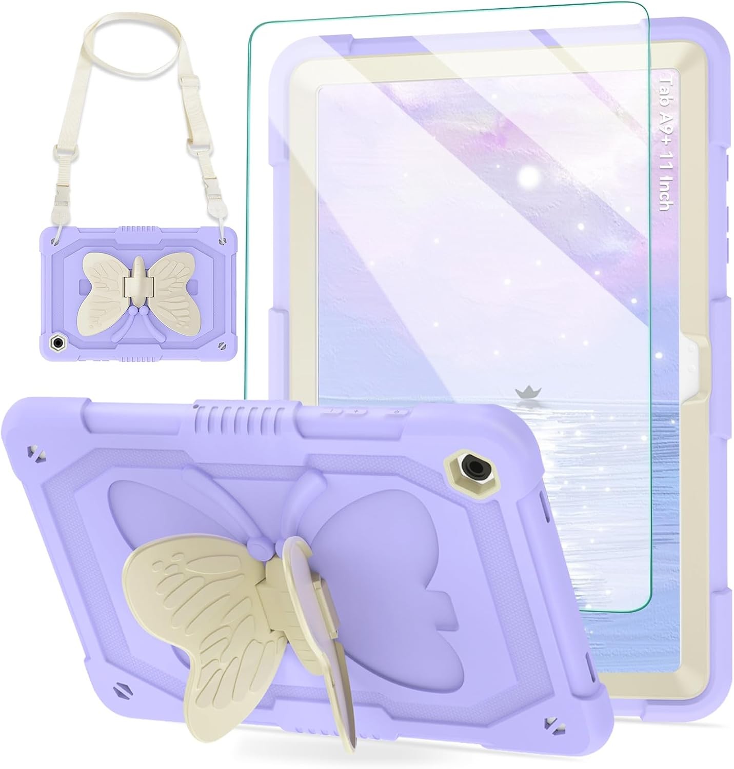 Case for Samsung Galaxy Tab A9 Plus 11 Inch 2023, Screen Protector, Kickstand