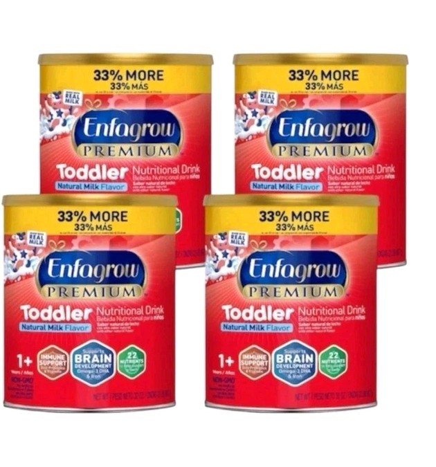 4- 32oz  Enfagrow Premium Toddler Natural Milk Flavor Powder