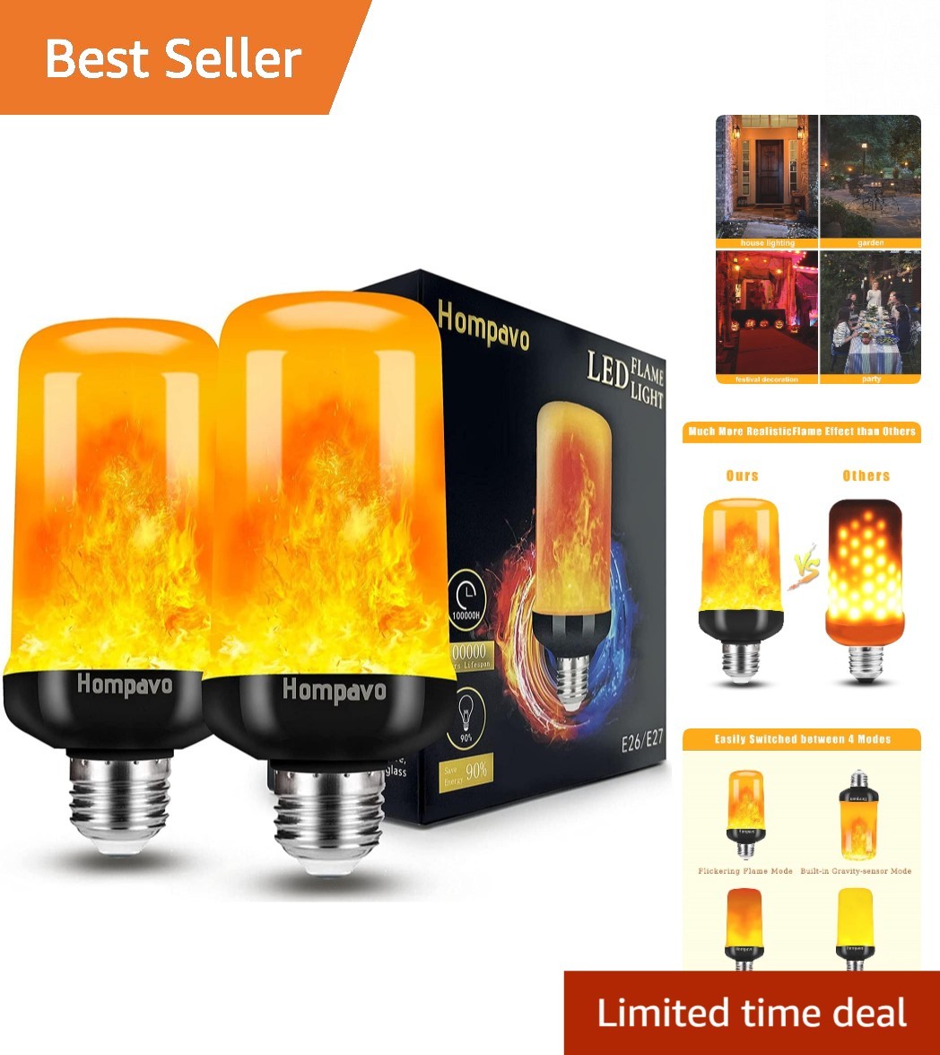 Versatile 4 Modes LED Flame Light Bulbs - Perfect for Parties & Seasonal Decor