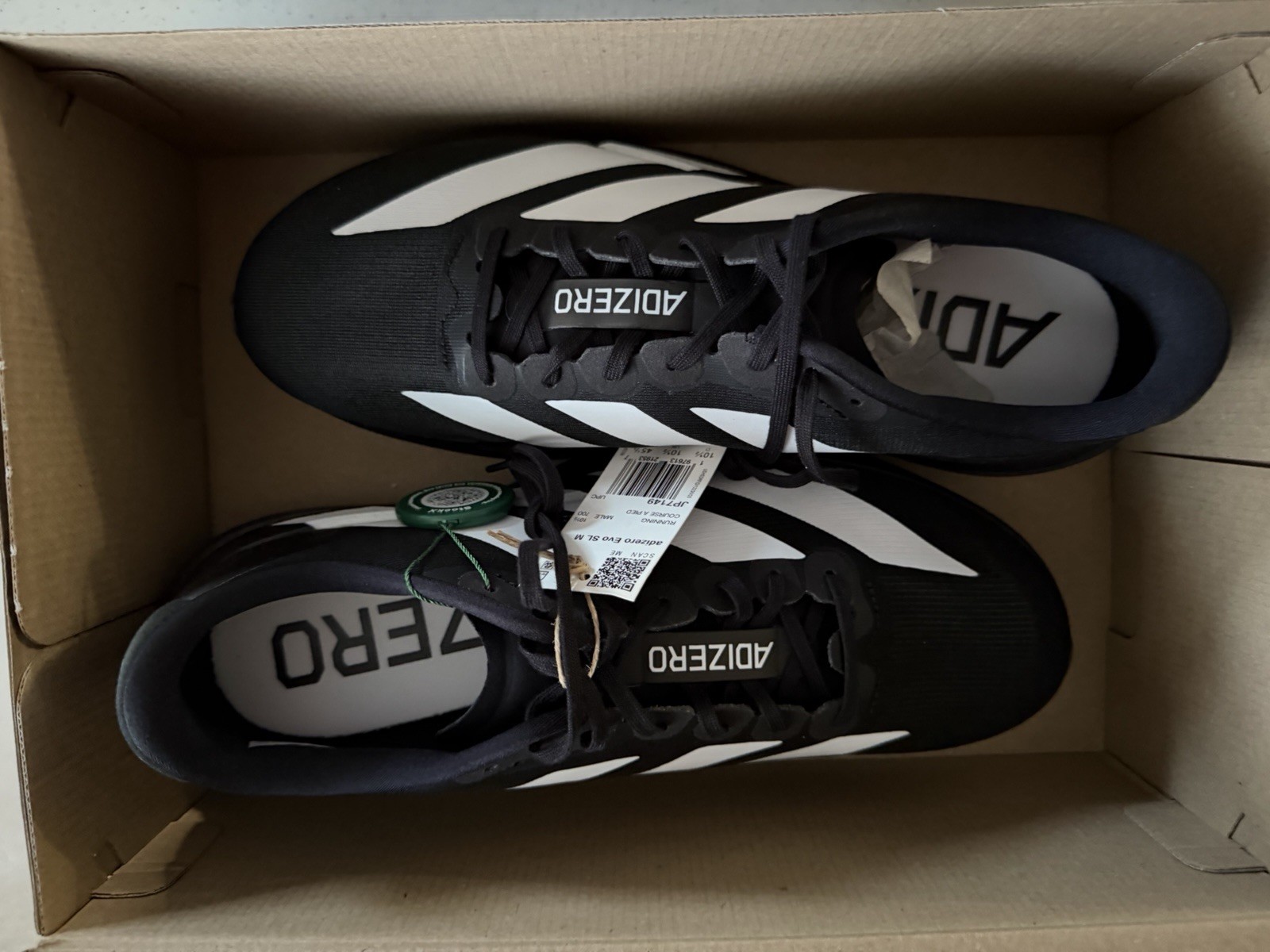 Size 11 - Adidas Adizero Evo SL Black White