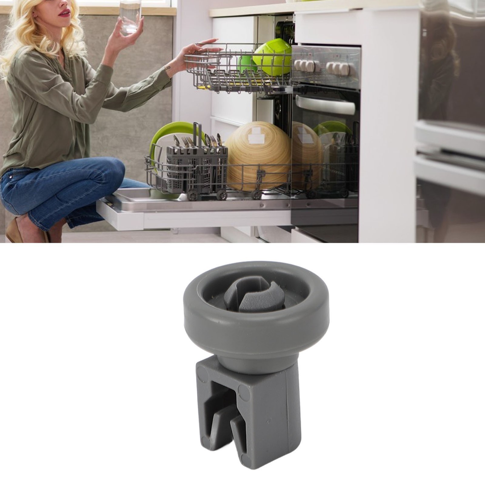 4PCS Dishwasher Lower Rack Wheel PP Dishwasher Wheel Replacement for AEG Favorit