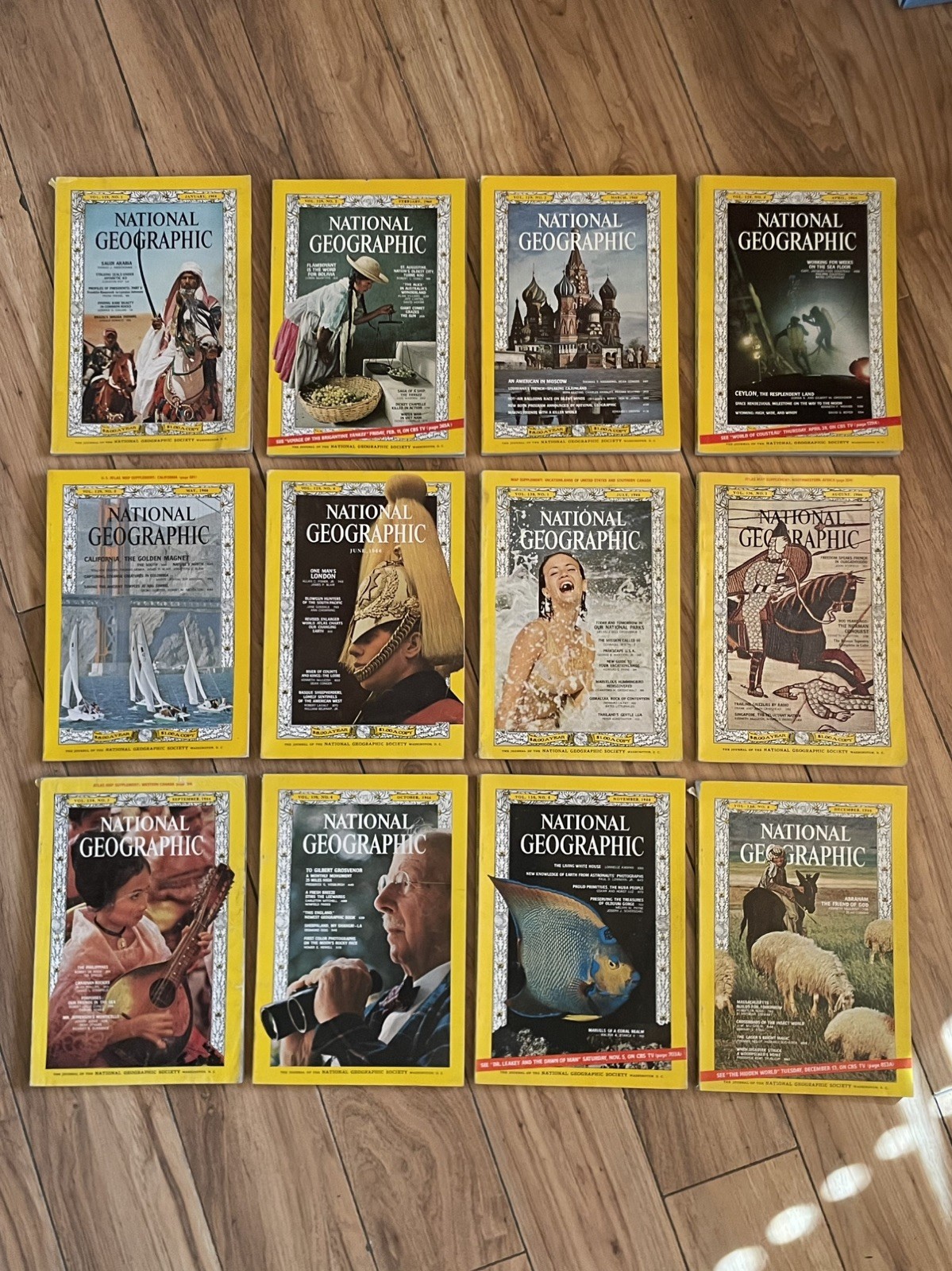 1966 National Geographic Full Year 12 Issues Nat Geo
