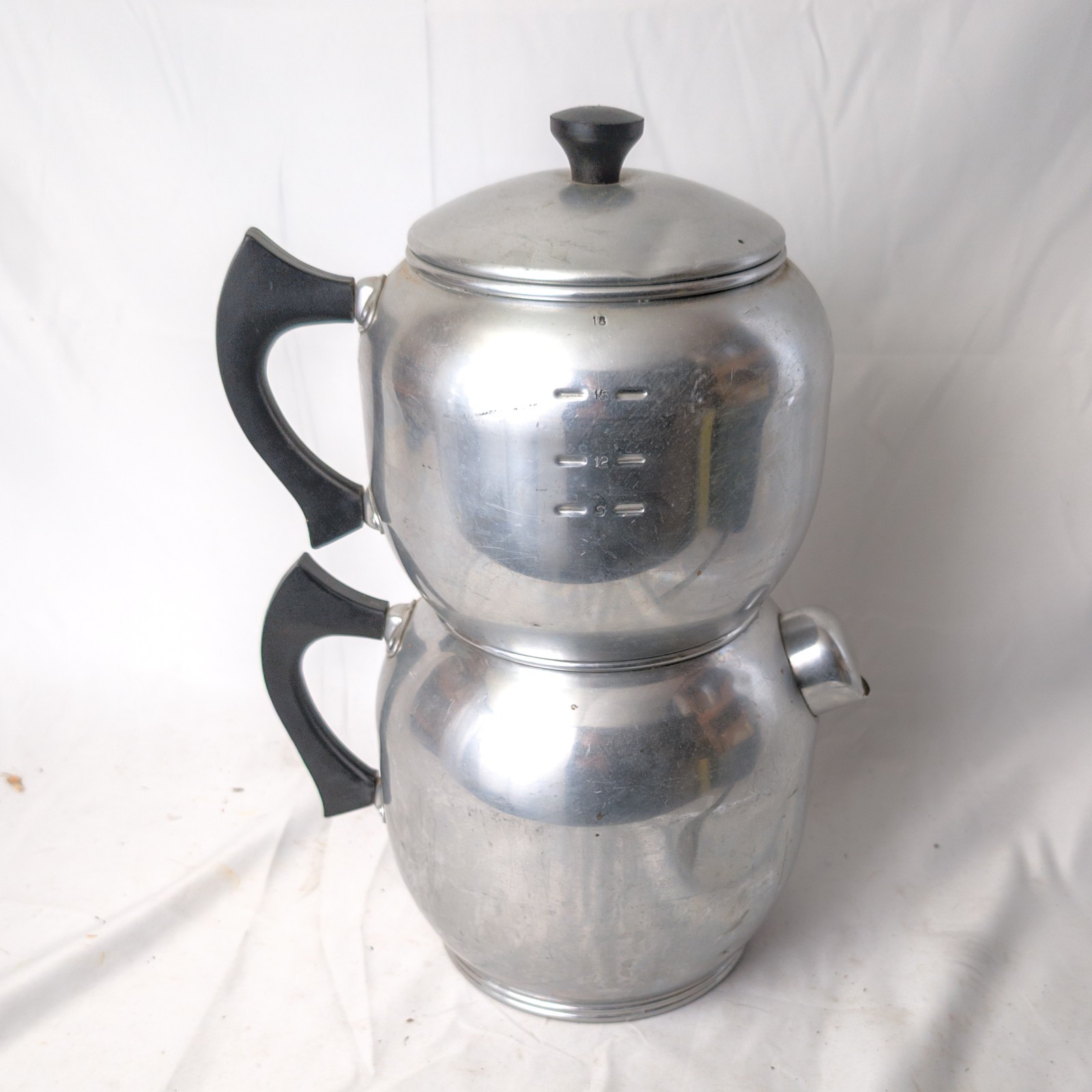 Vtg Kwik Drip Aluminum Coffee Maker Percolator 18 Cup West Bend Stove Top