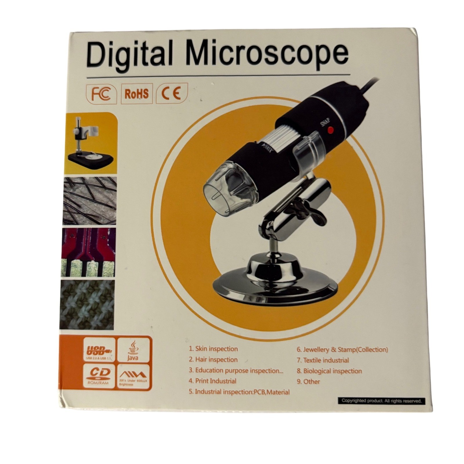 New in Box Digital Microscope USB 2.0 500X Magnification with Metal Stand
