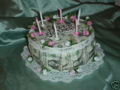 Real Money Gift Birthday Cake