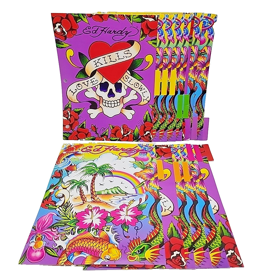 Lot of 14 Y2K Vintage Ed Hardy Lisa Frank Tab Dividers – Love Kills Slowly