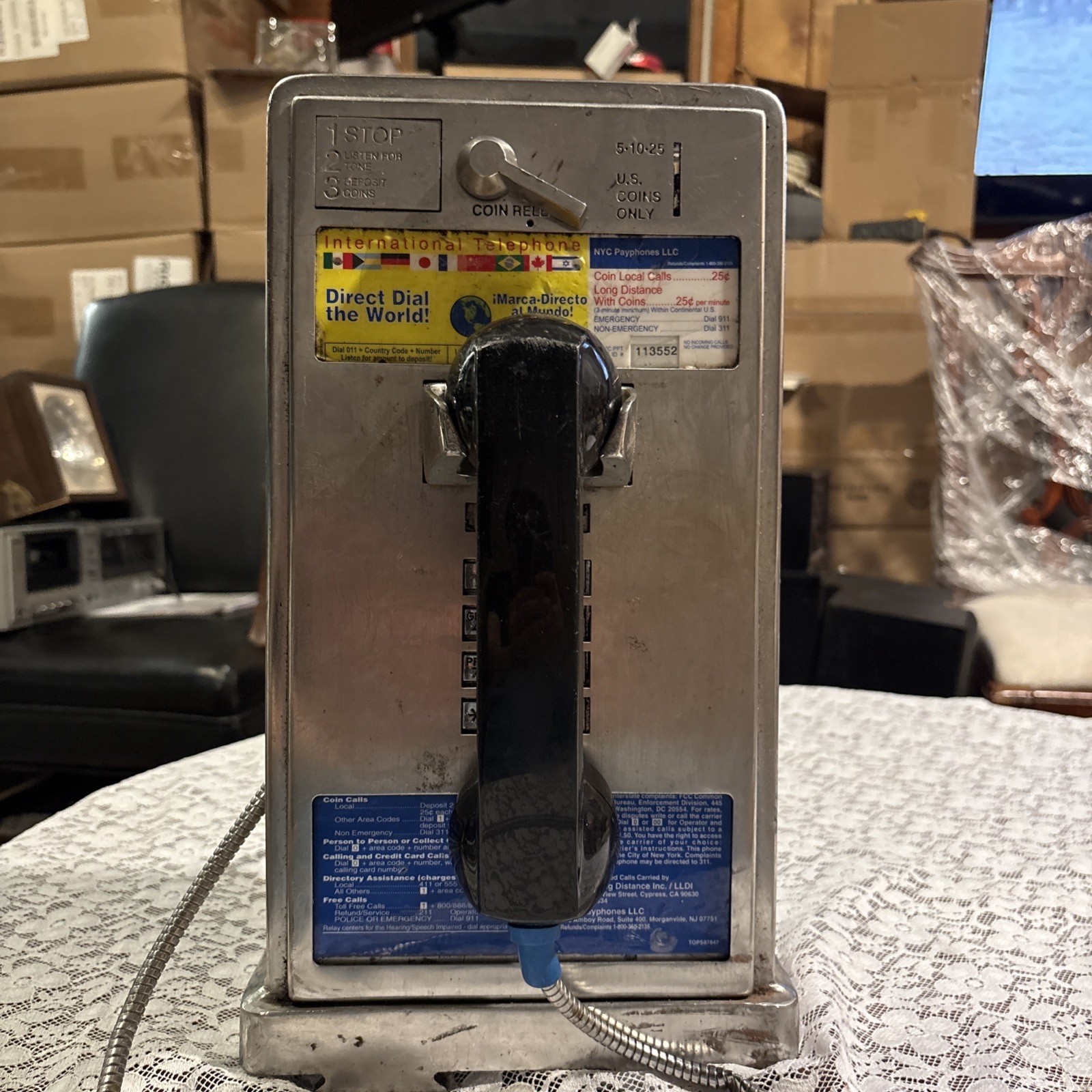 Vintage New York City Pay Phone (Actual New York City Pay Phone)