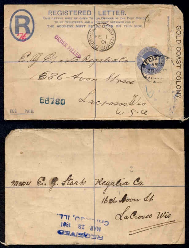 GOLD COAST 1901 QV REG ENV TO USA