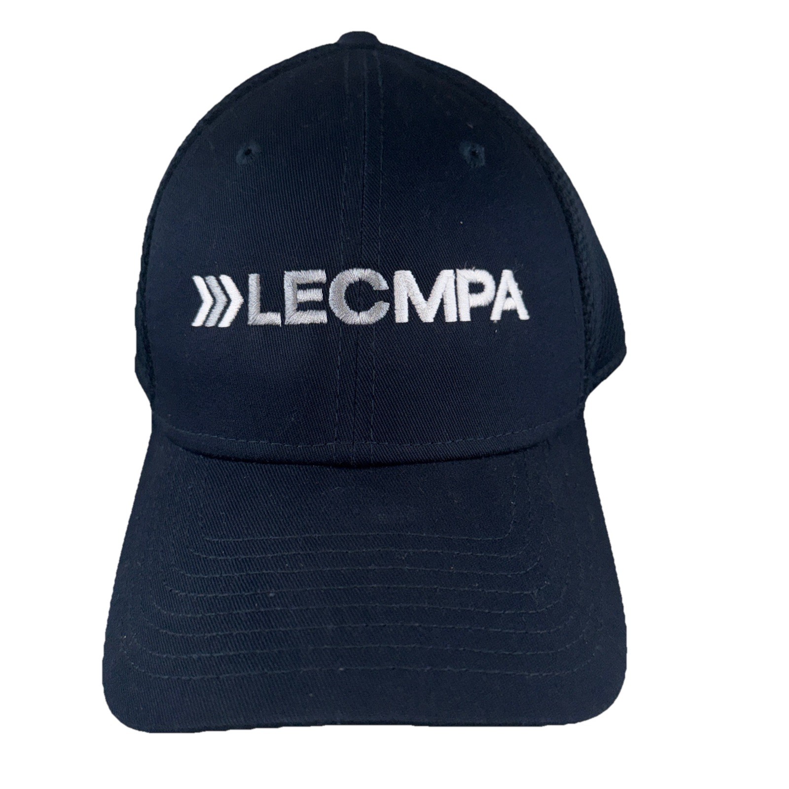 LECMPA White on Navy Hat Cap New Era 39THIRTY LG/XL Vented Cotton