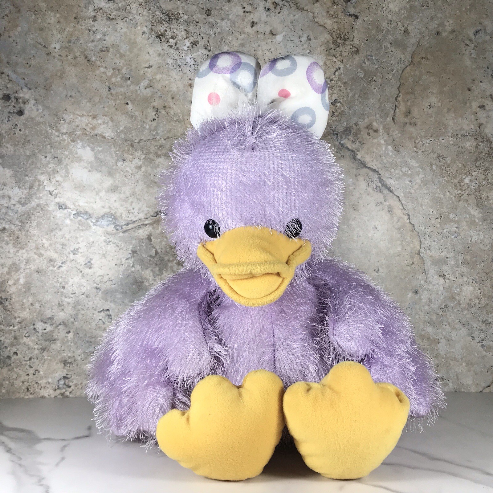 WALMART PURPLE FUZZY DUCK CHICK WITH BOW STUFFED ANIMAL PLUSH