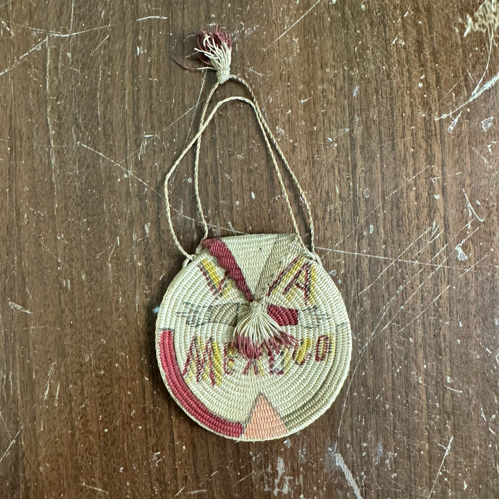 Vintage handmade Native American Viva Mexico Small Change Medicine Bag Purse
