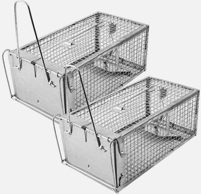 2 Pack Rat Trap Humane Mouse Traps Work Small Rodent Animal-Mice Catch Release